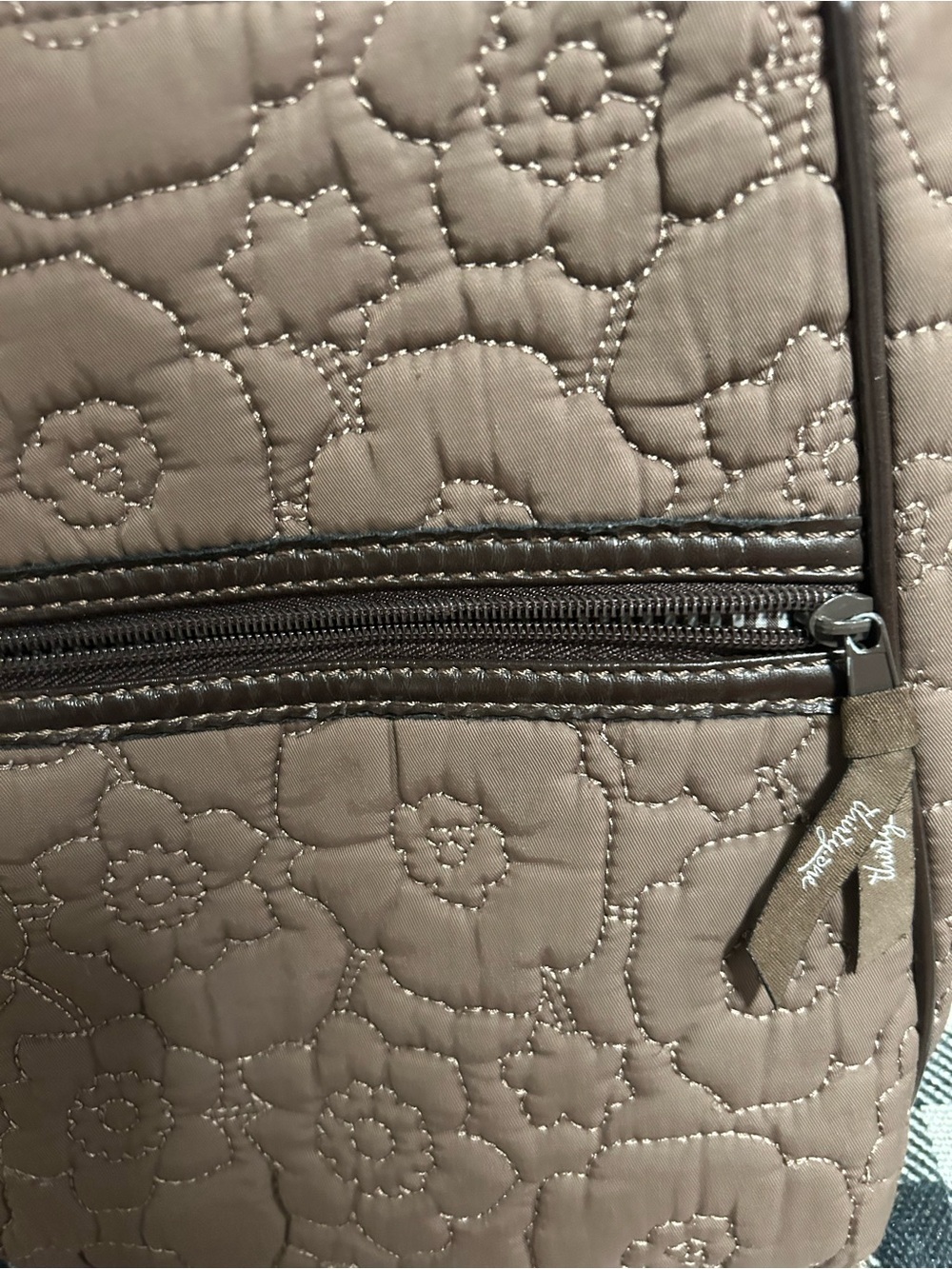 thirty-one Quilted Floral Adjustable Crossbody Bag - Brown NWOT - Picture 3 of 15